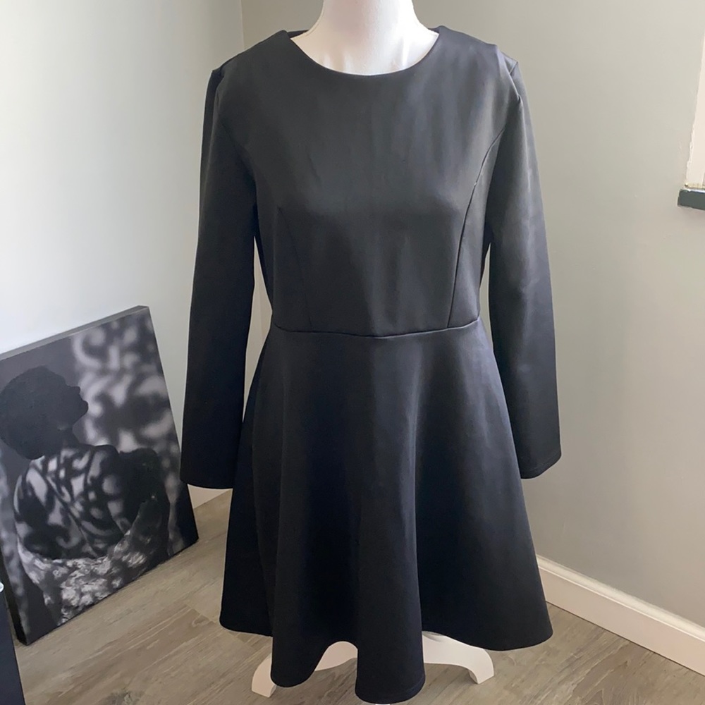 Black skater dress long sleeve NWT